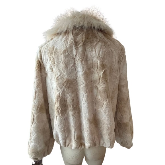 -Andrew Marc New York Faux Fur Tan 2 Tone Coat size Large - Picture 5 of 15